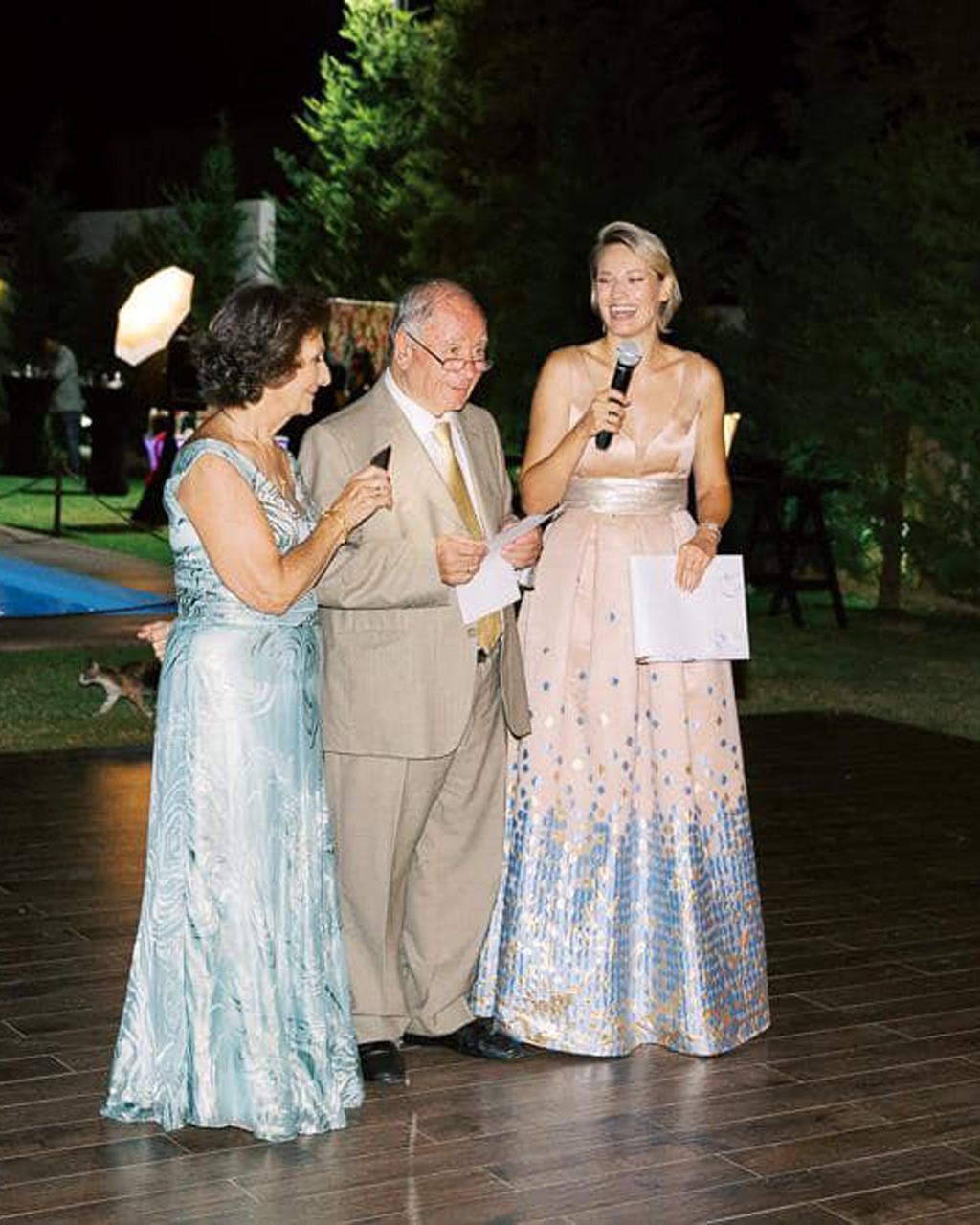 The parents of the wedding couple give a speech